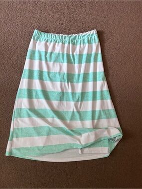 Ada Faye Athletic SwimSkirt Women’s Med Leggings Sea Green&White Midi Length